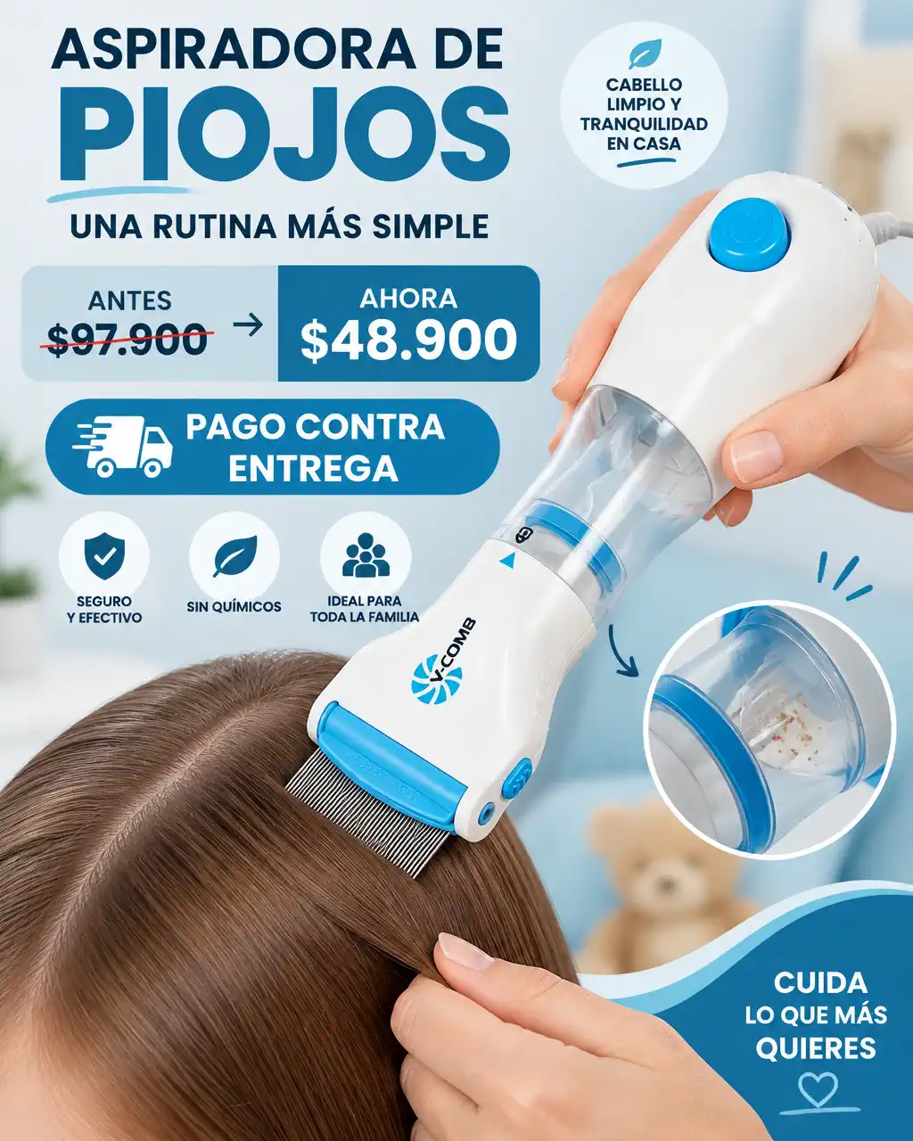 Aspiradora de piojos y liendres