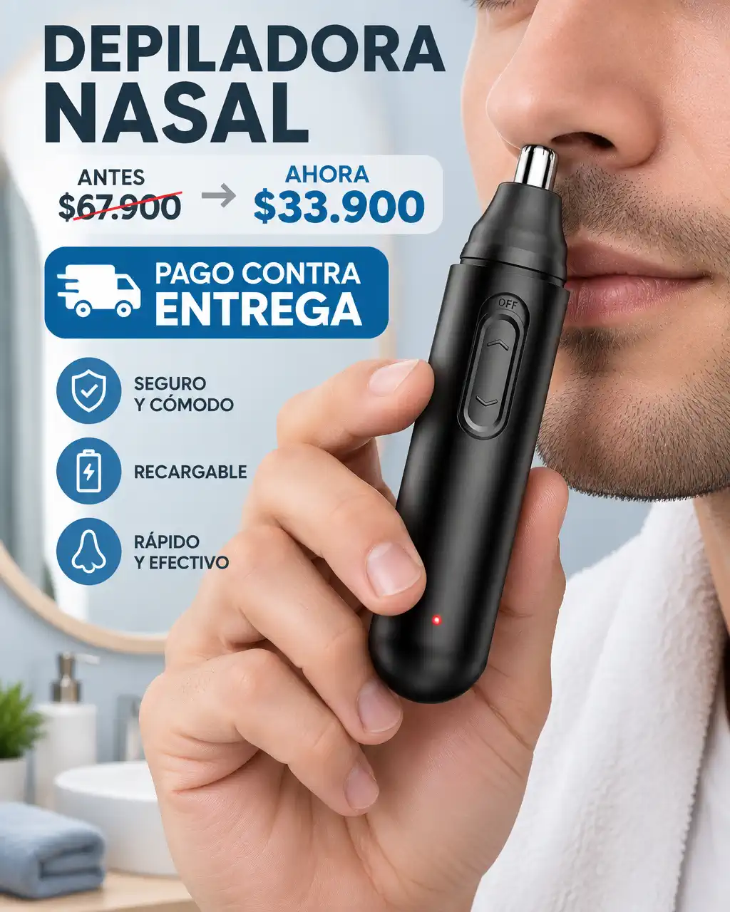 Depilador nasal recargable