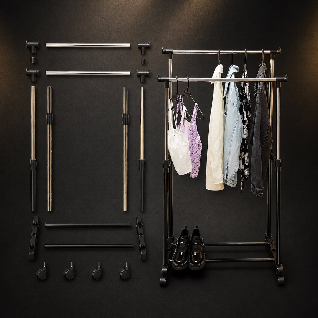 anatomía de Anturio - Organizador de ropa doble tubo ajustable