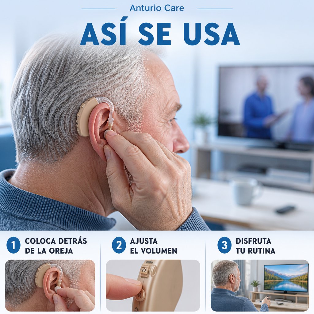 Audífono amplificador ayuda auditiva drop