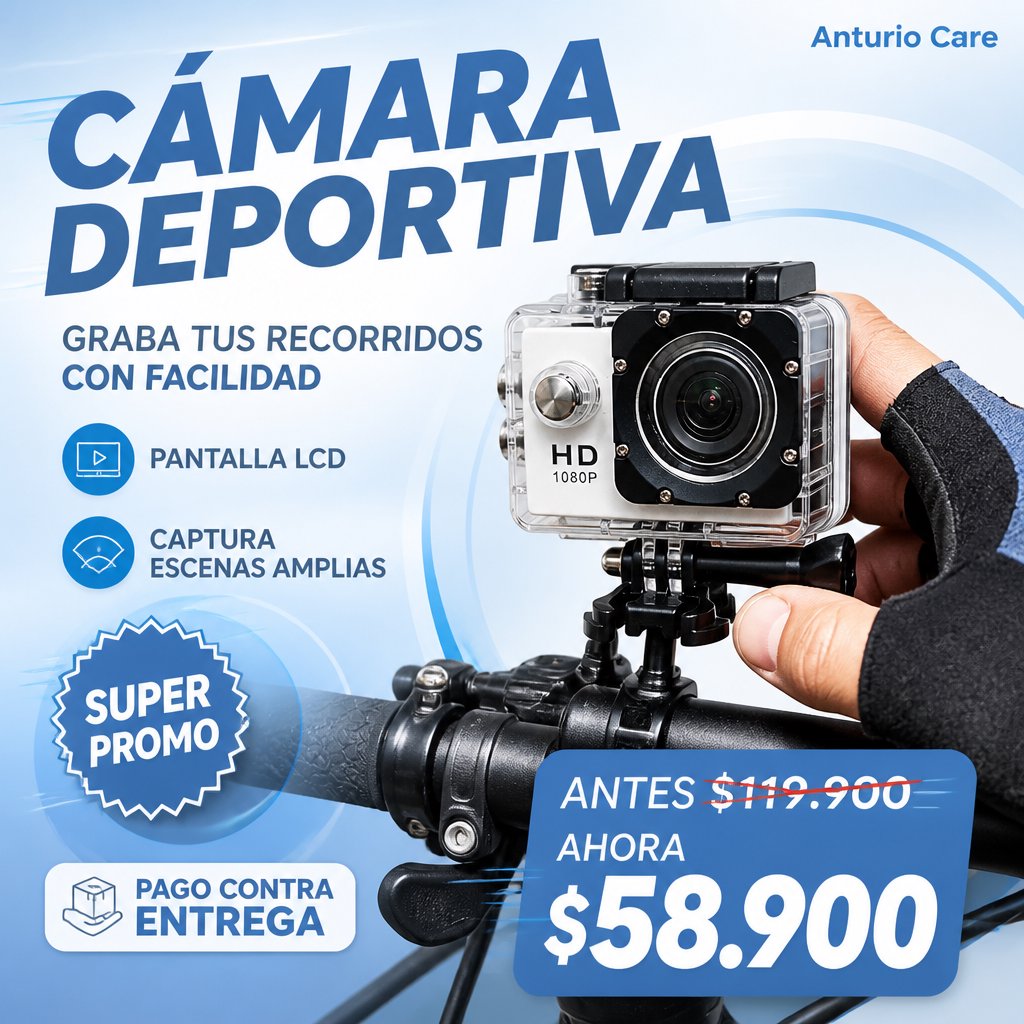 Cámara deportiva tipo GoPro