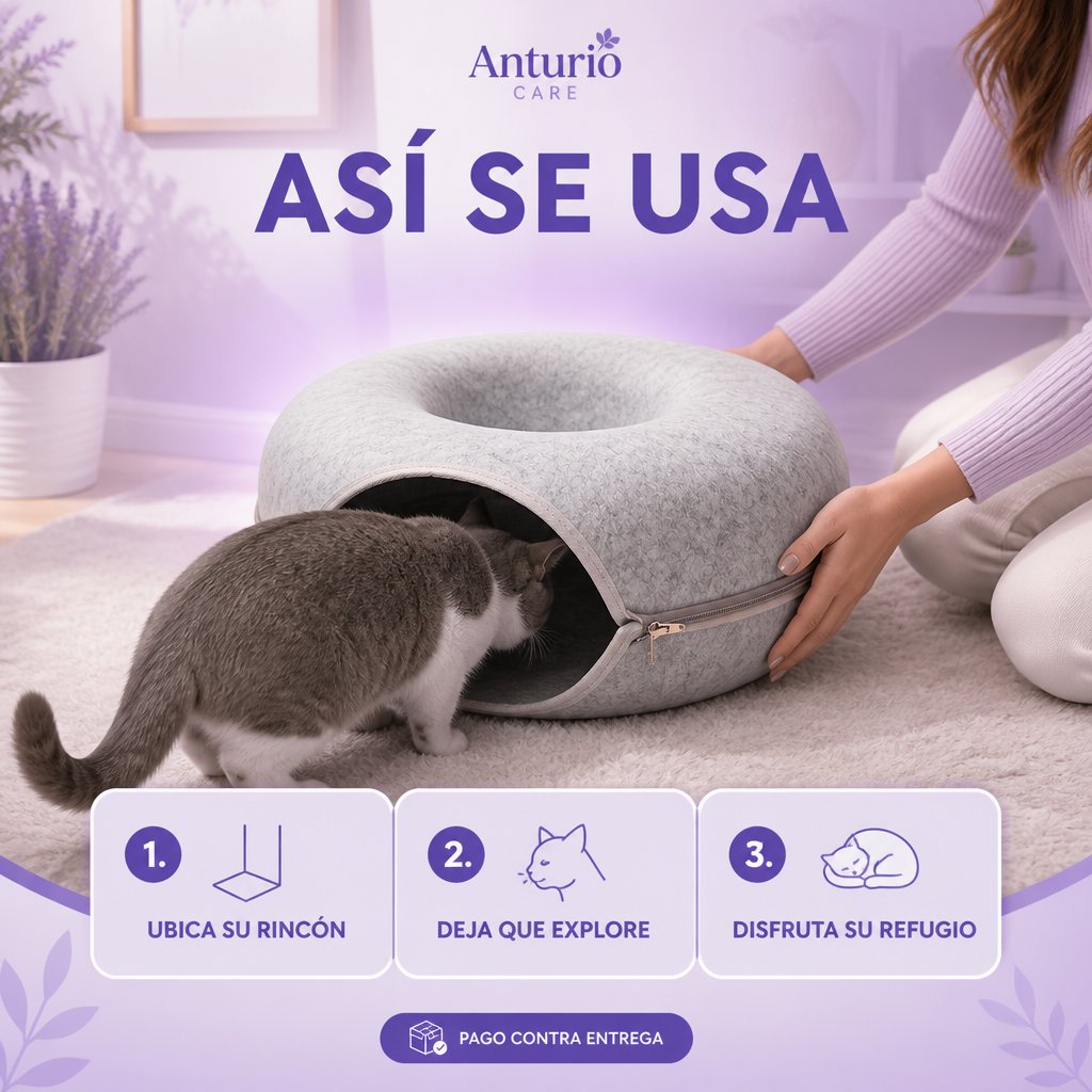 Cama dona tipo cueva para gatos drop
