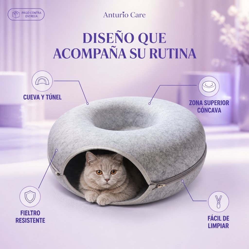 Cama dona tipo cueva para gatos drop
