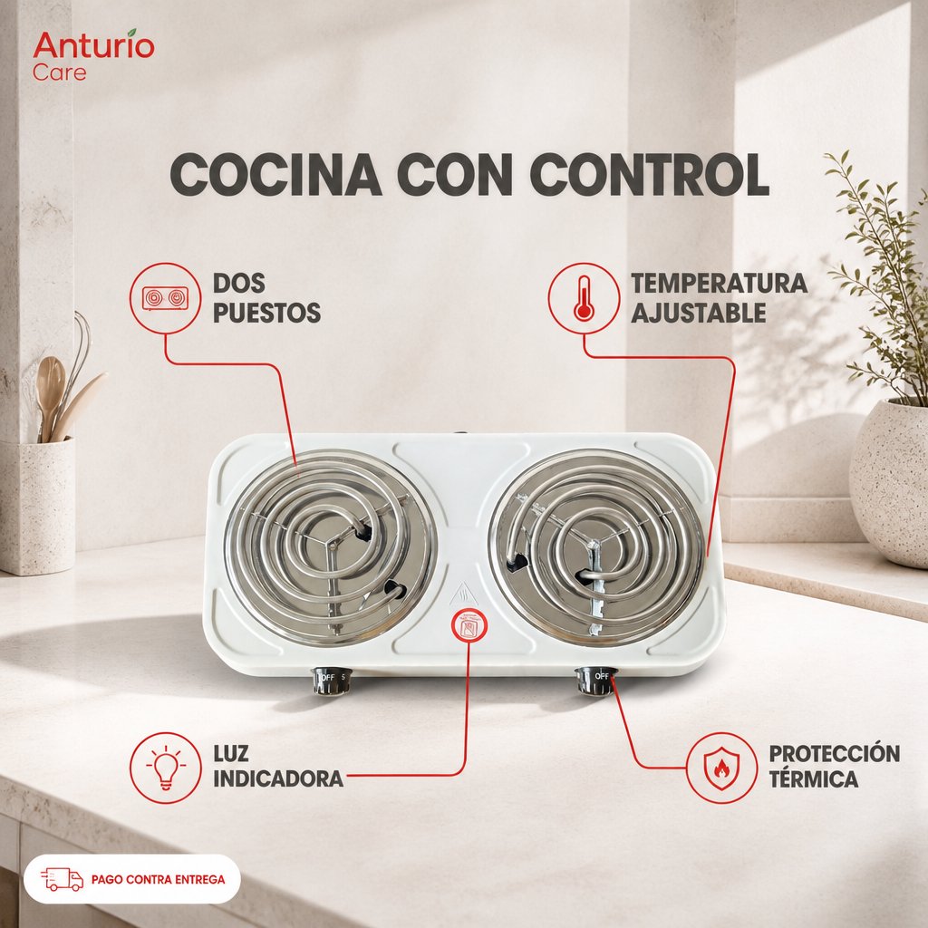 Estufa eléctrica dos puestos drop