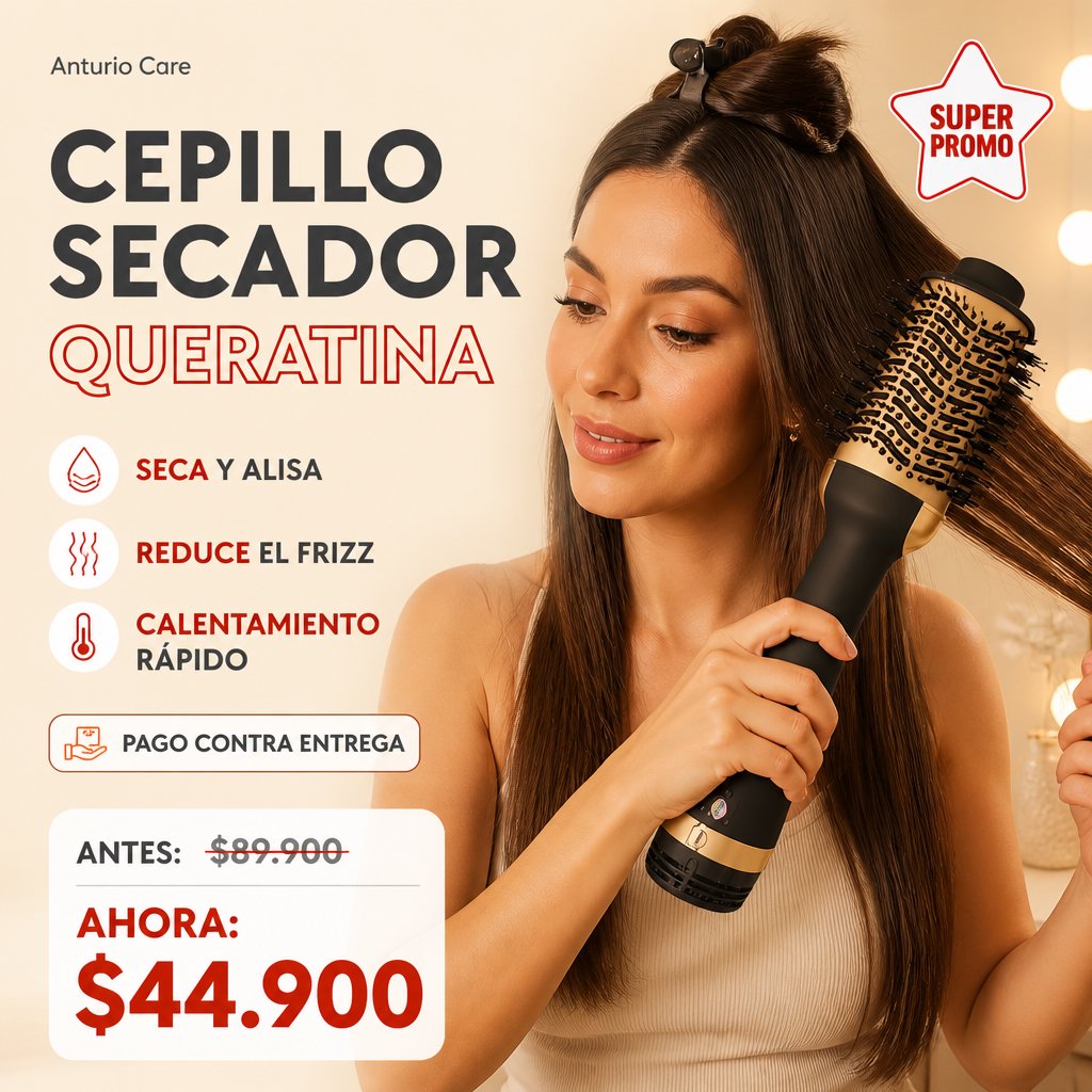 Cepillo secador queratina