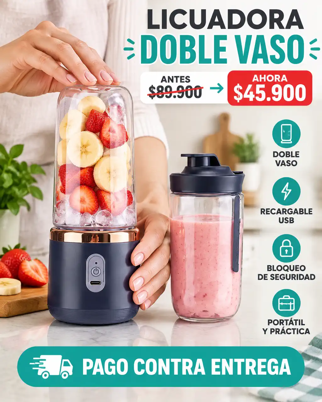 Licuadora doble vaso