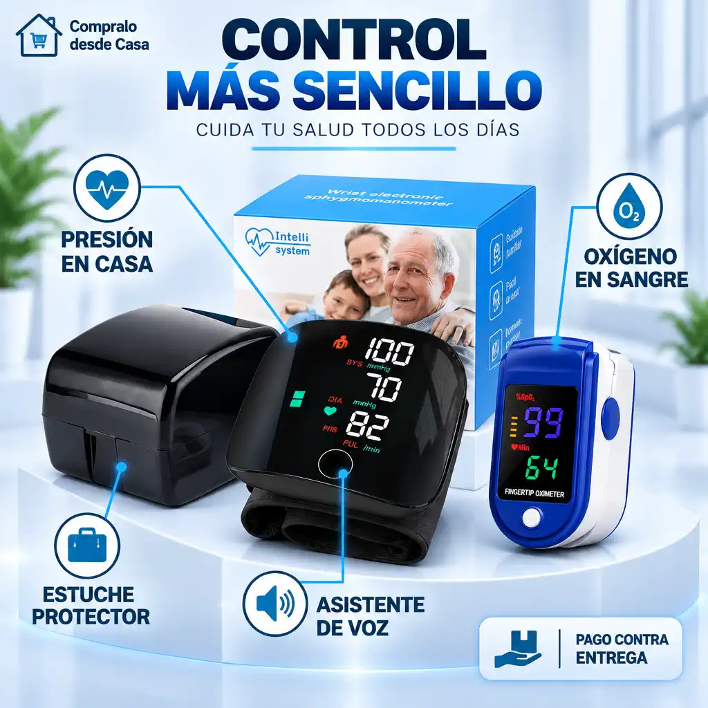 Tensiometro Digital de Muñeca + Oximetro Digital drop