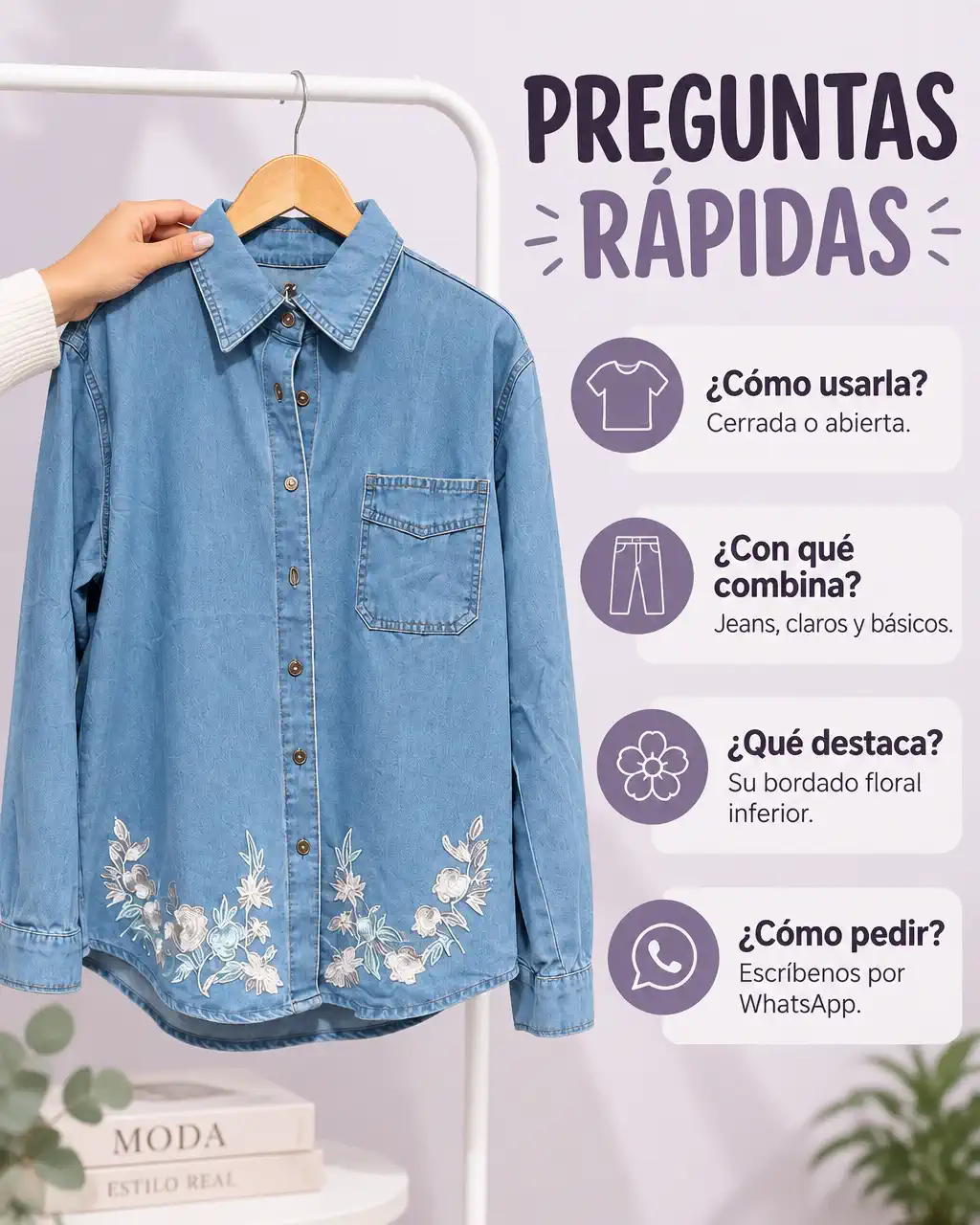 CAMISA JEAN FLORAL