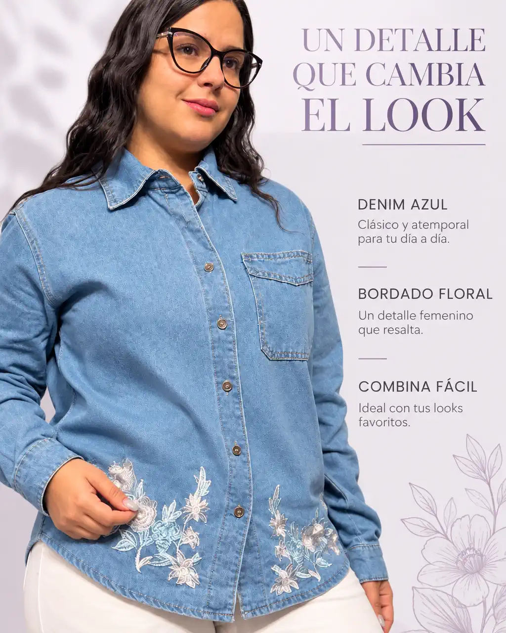 CAMISA JEAN FLORAL