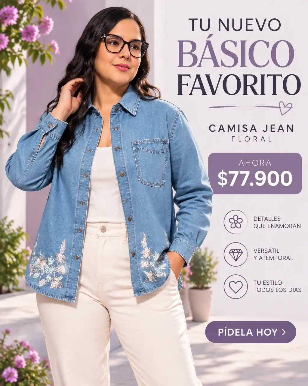 CAMISA JEAN FLORAL