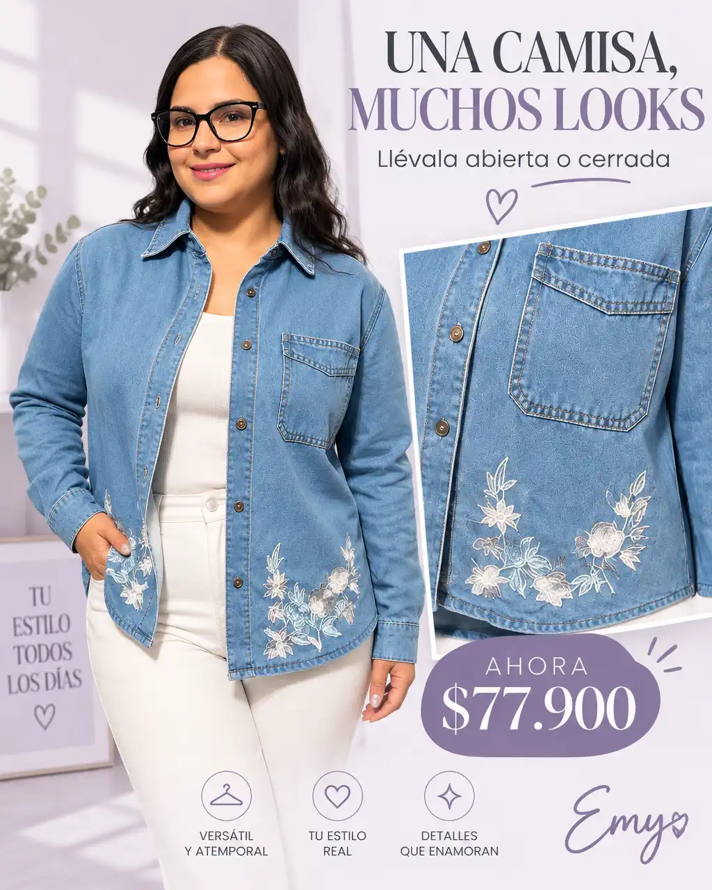 CAMISA JEAN FLORAL