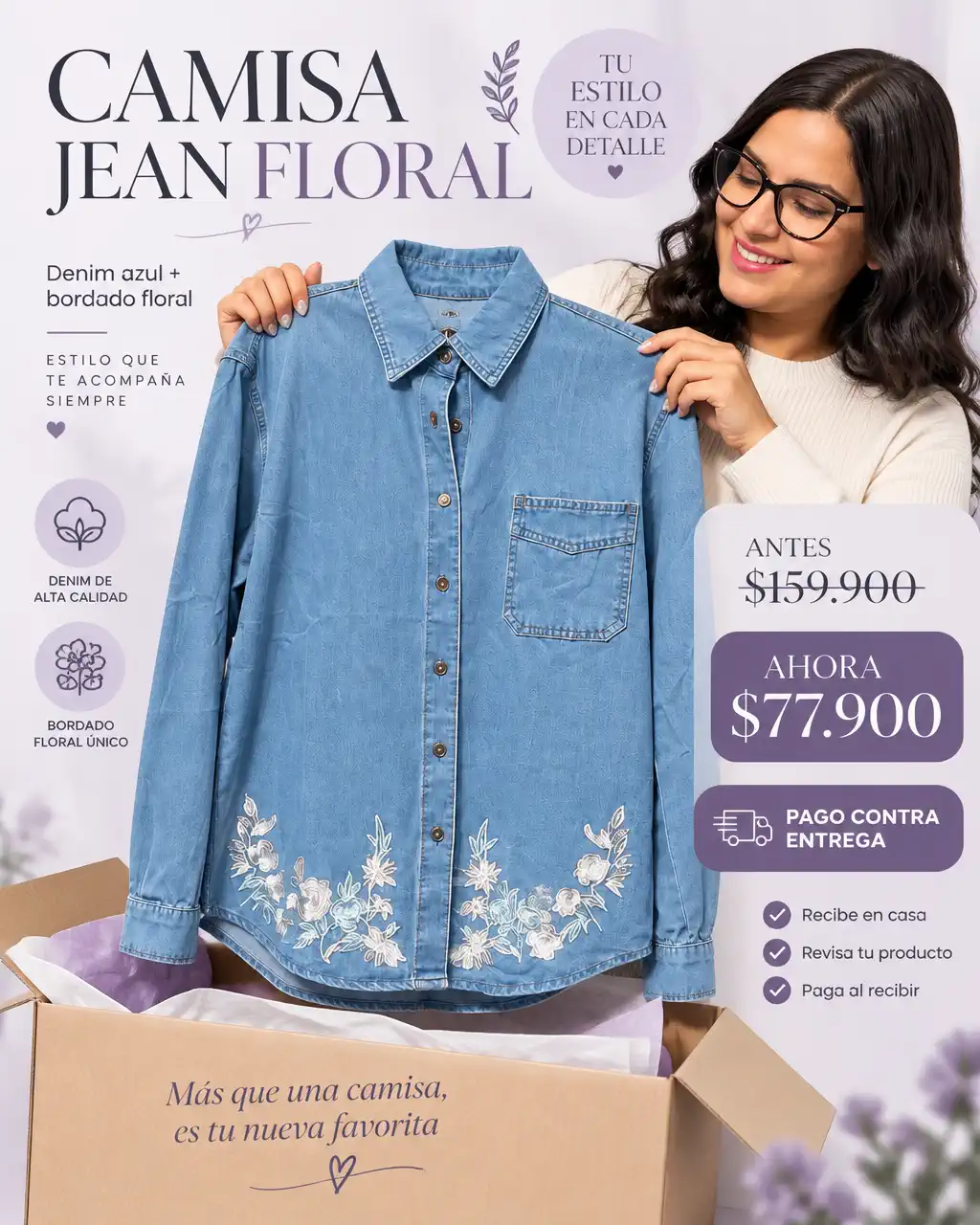 CAMISA JEAN FLORAL