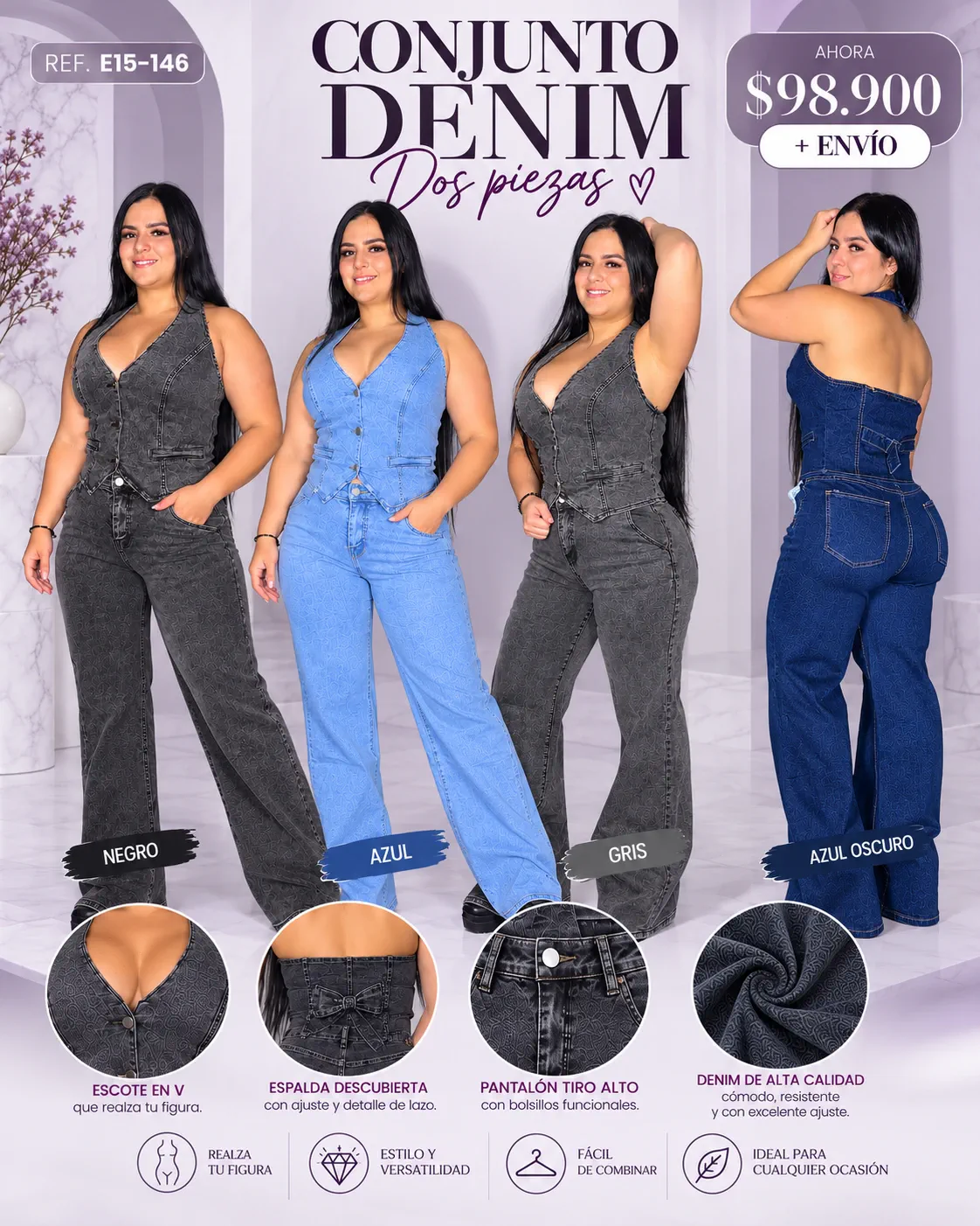 SET HALTER WIDE LEG