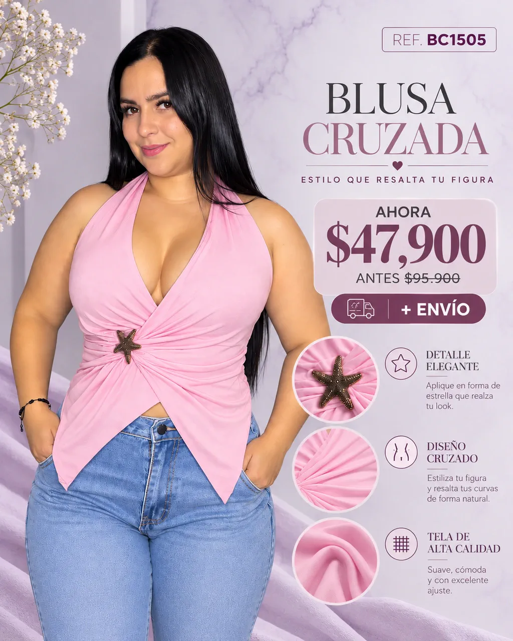 BLUSA CRUZADA-ESCOTE V