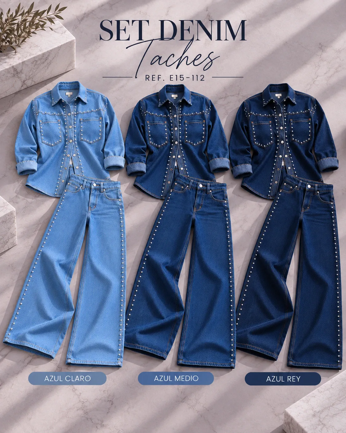 SET DENIM TACHES