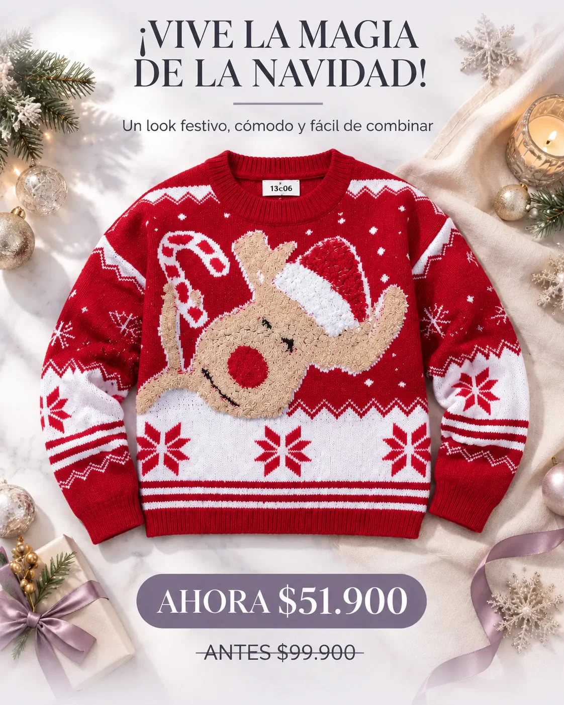 BUZO NAVIDEÑO RENO