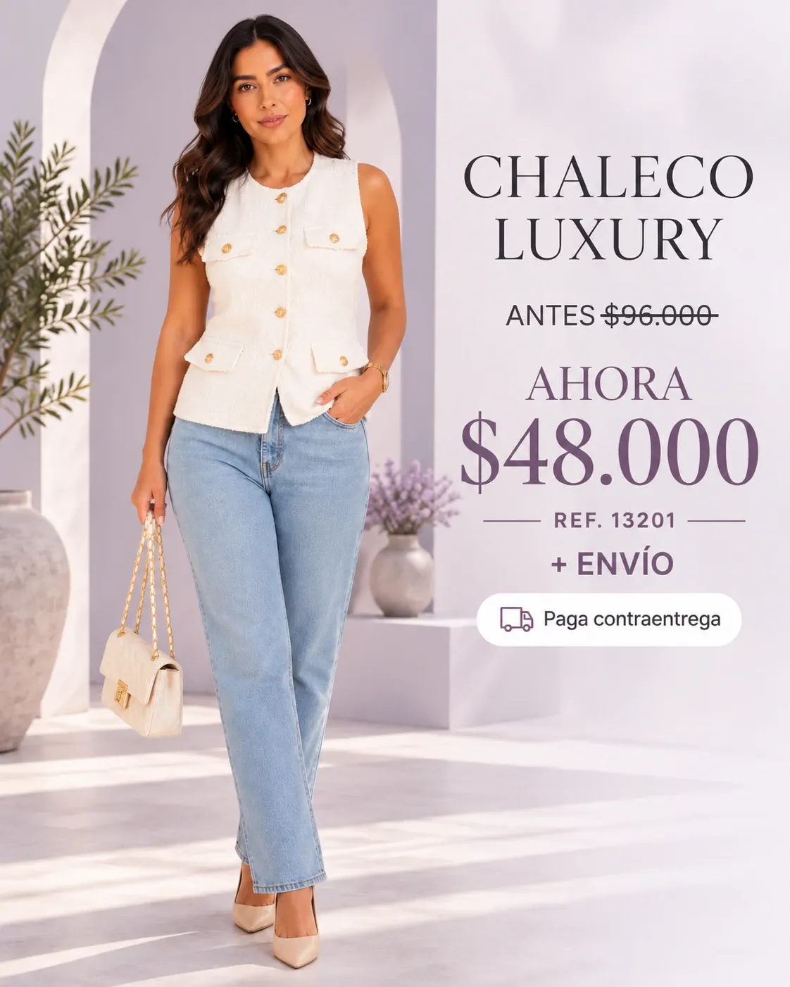 CHALECO LUXURY CON BOTONES DORADOS