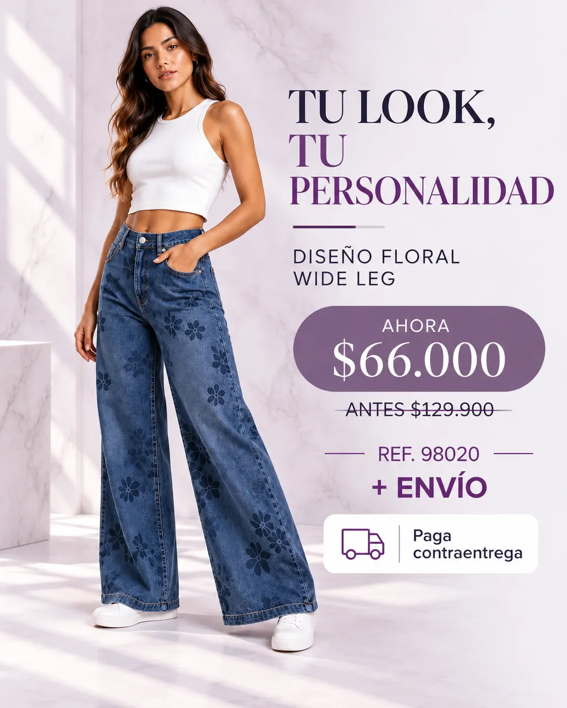 JEAN ESTAMPADO HOJAS