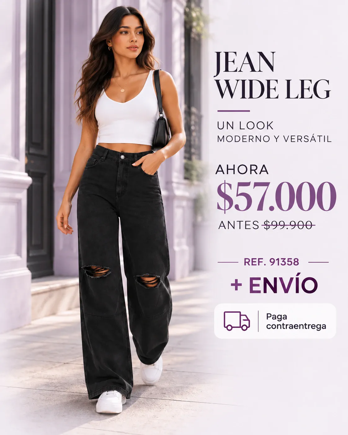 JEANS TIPO BAGGY EN NEGRO