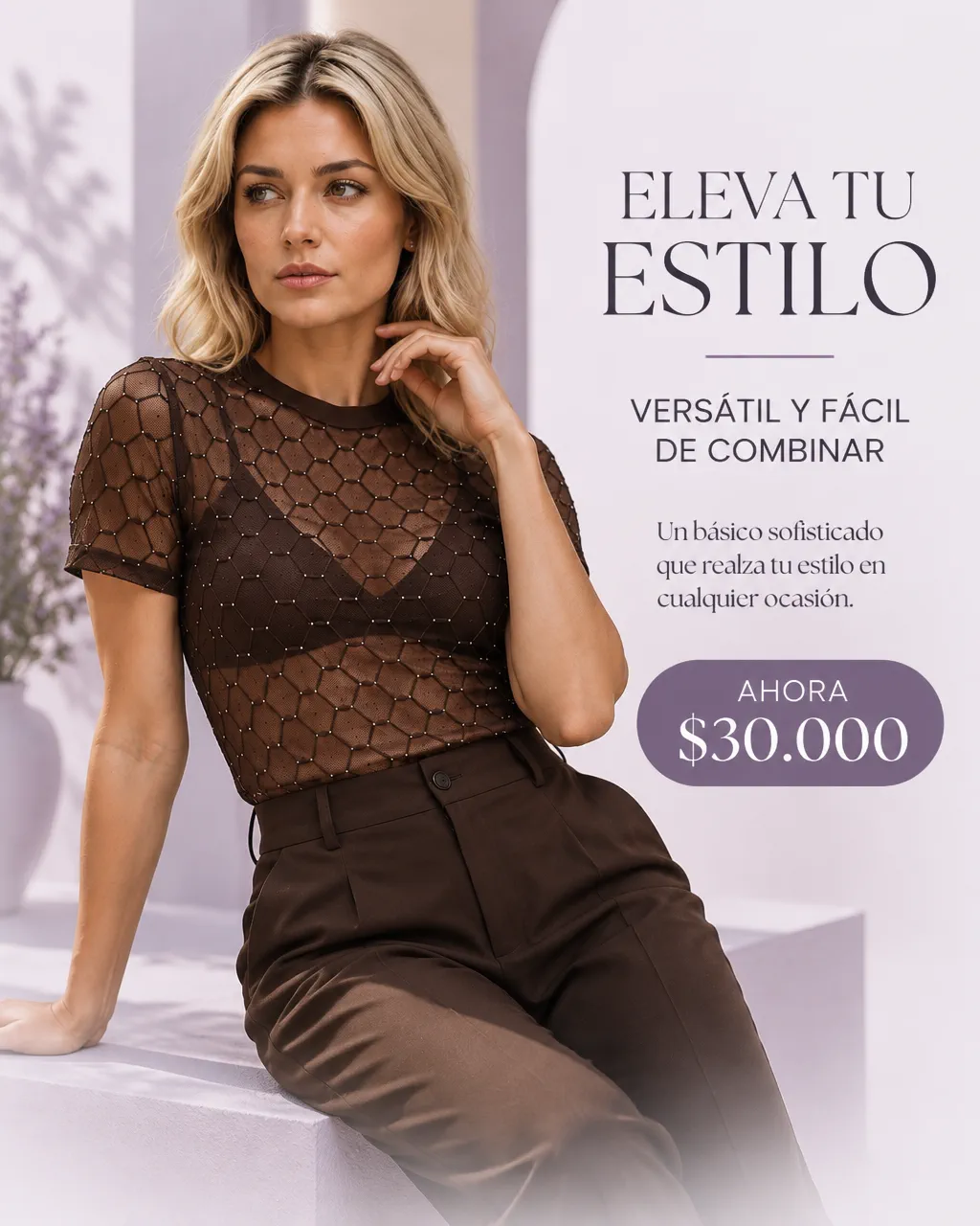 BLUSA MALLA CON BRILLOS