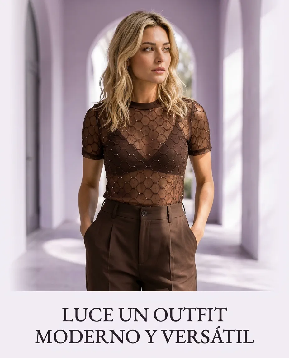 BLUSA MALLA CON BRILLOS
