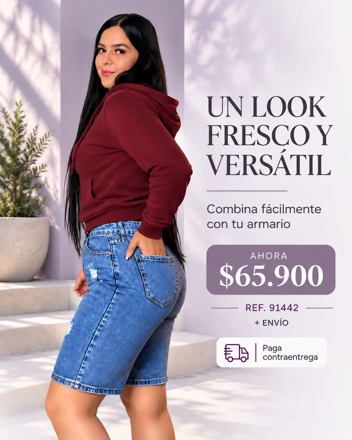 BERMUDA JEAN TIRO ALTO