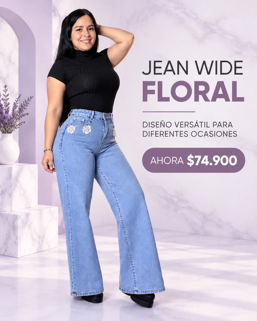 JEAN WIDE FLORAL