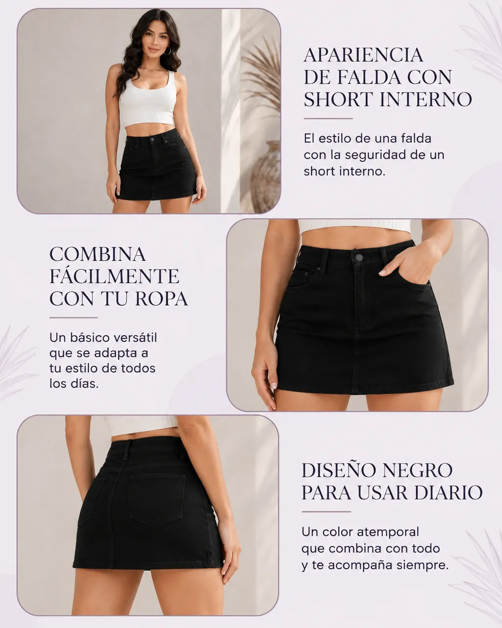 FALDA SHORT NEGRA