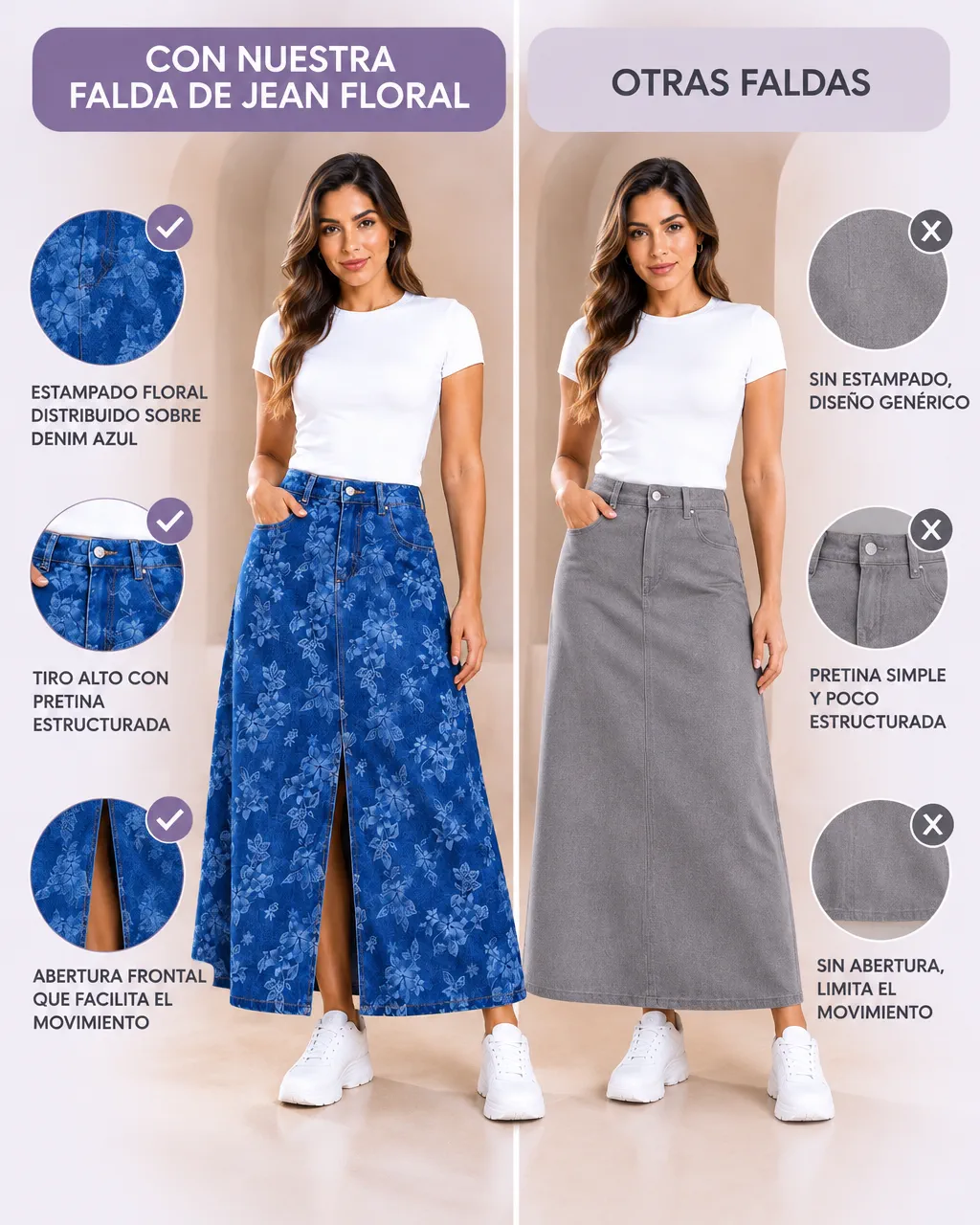 FALDA DE JEAN LARGA