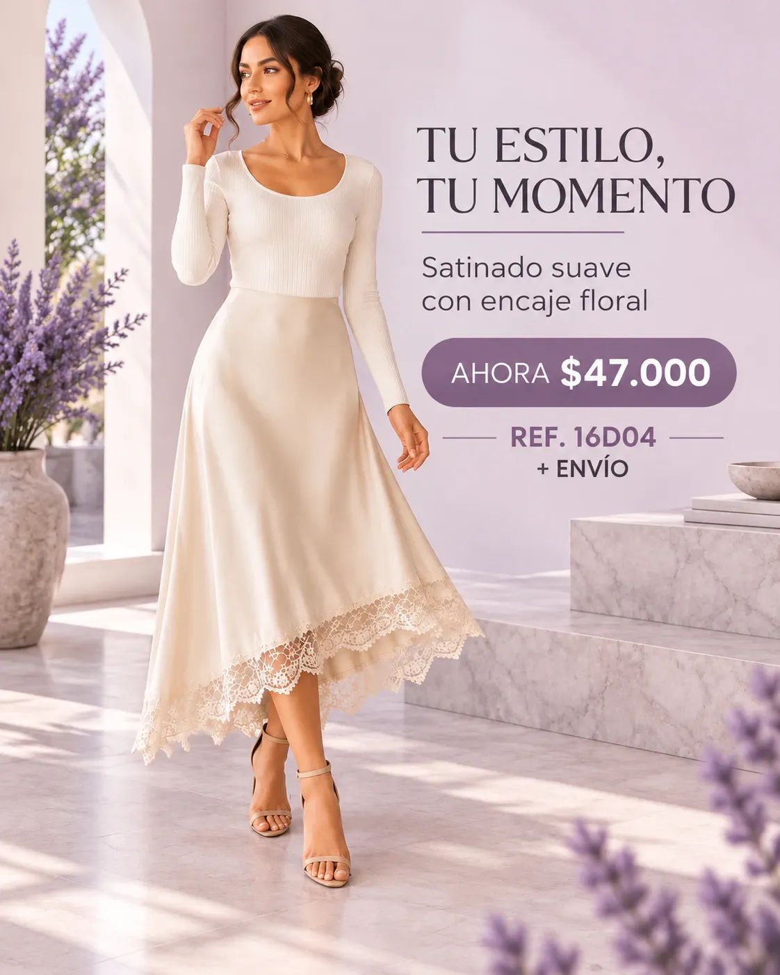 FALDA CON DISEÑO DE ENCAJE