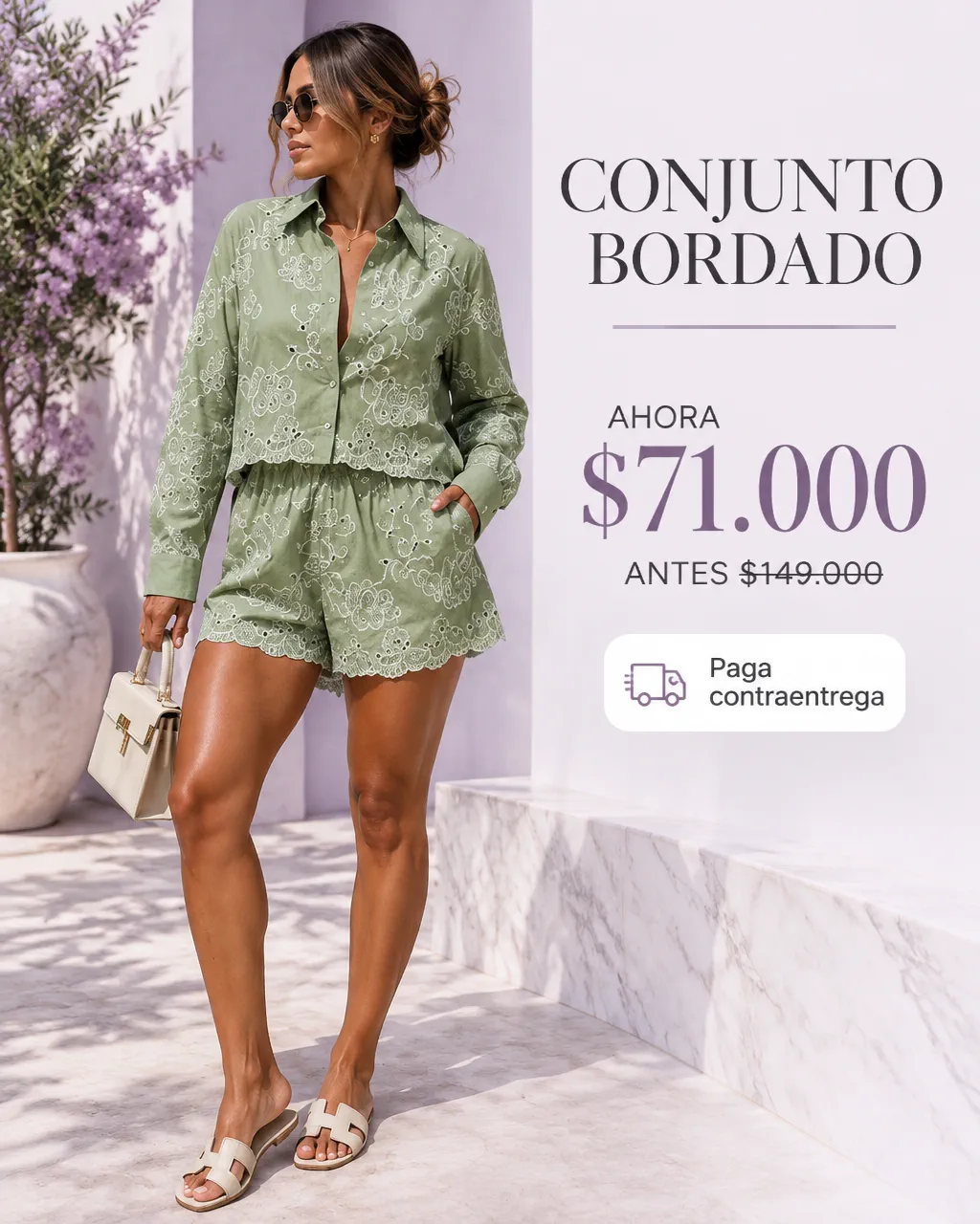 CONJUNTO BORDADO FLORAL