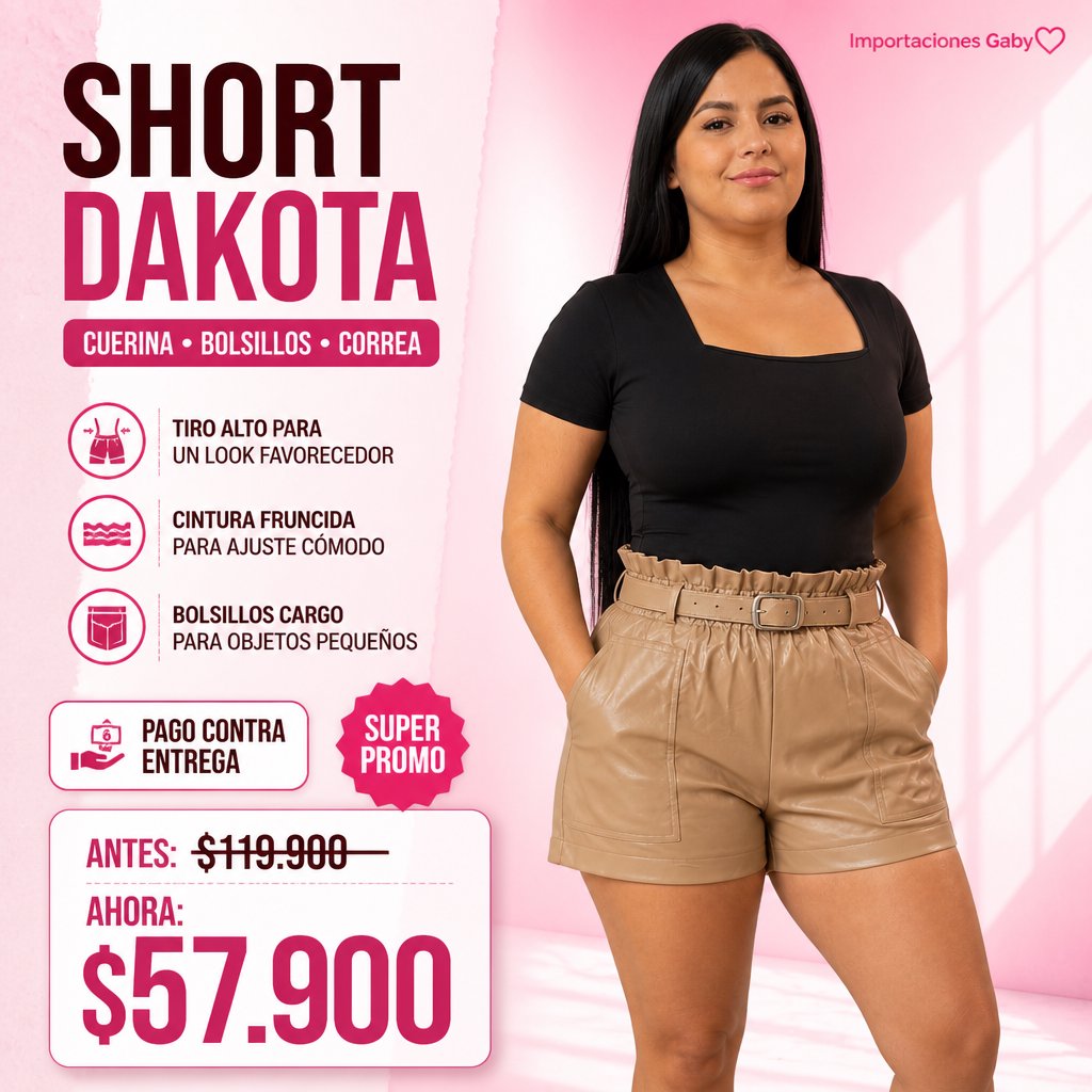 SHORT CUERINA-BOLSILLOS-CORREA