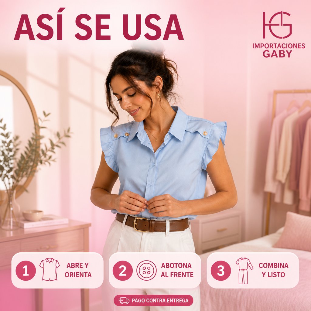 BLUSA ELEGANTE CON MANGA VOLANTE Y DETALLE EN HOMBROS unit