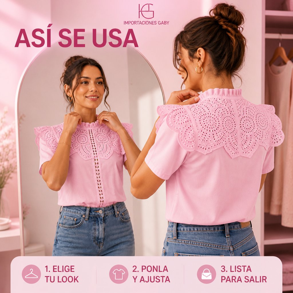 BLUSA ELEGANTE ENCAJE CUELLO unit