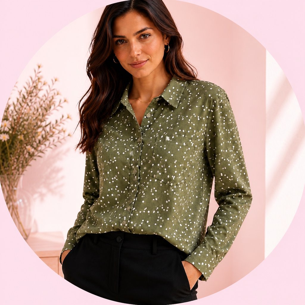 BLUSA DE BOTONES Y PUNTICOS