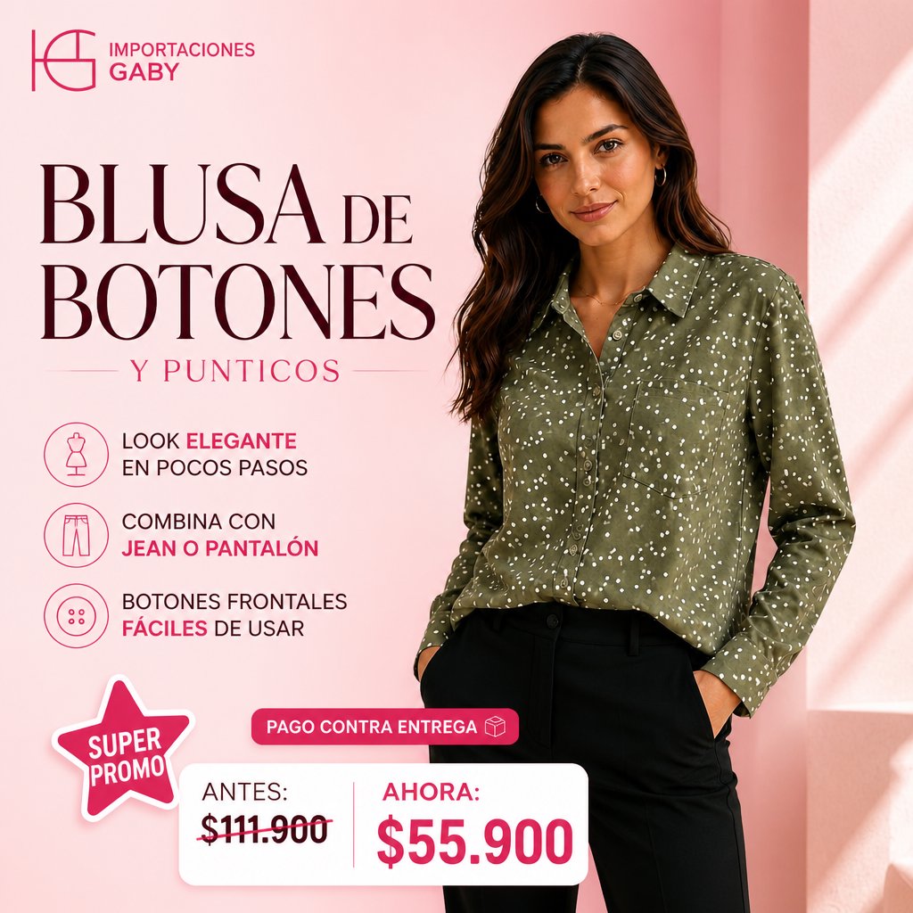 BLUSA DE BOTONES Y PUNTICOS