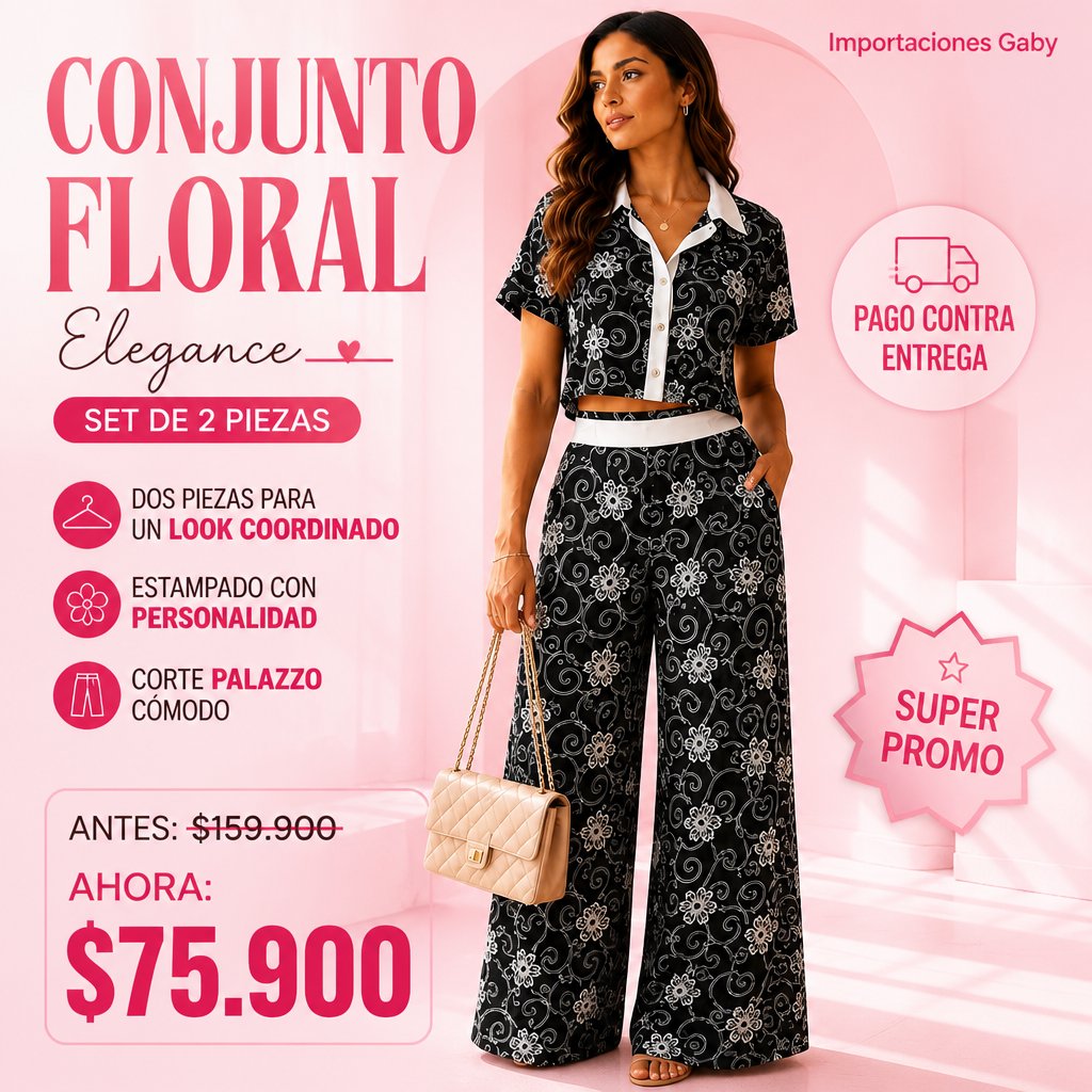 CONJUNTO FLORAL ELEGANCE – SET DE 2 PIEZAS