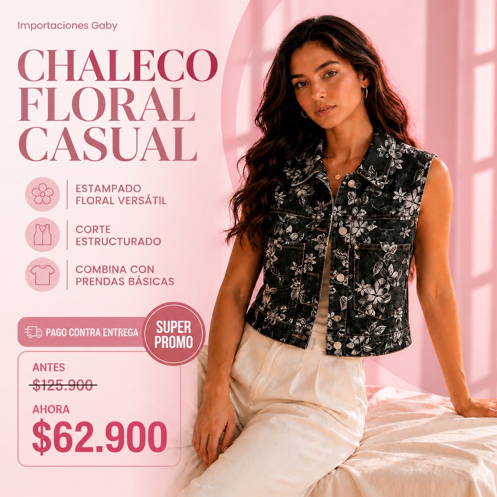 CHALECO FLORAL CASUAL ELEGANTE
