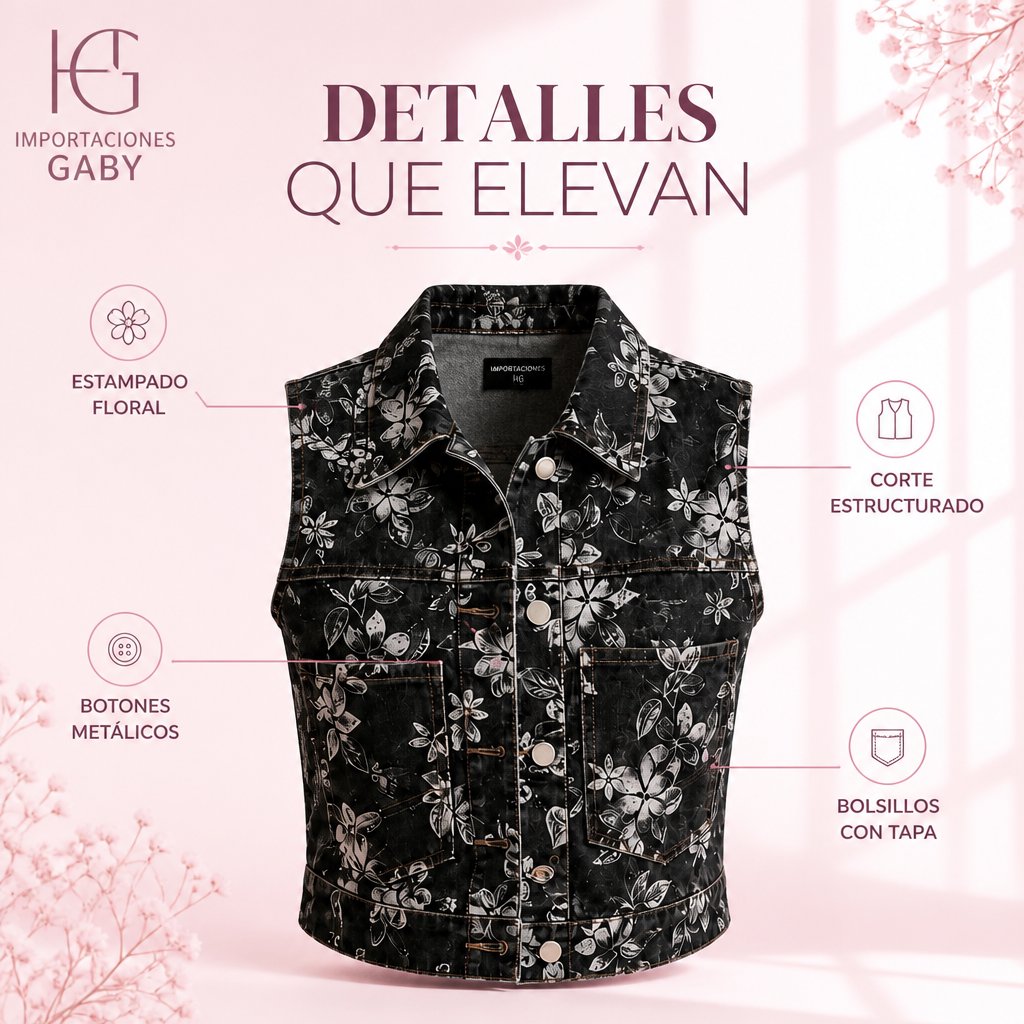 CHALECO FLORAL CASUAL ELEGANTE unit