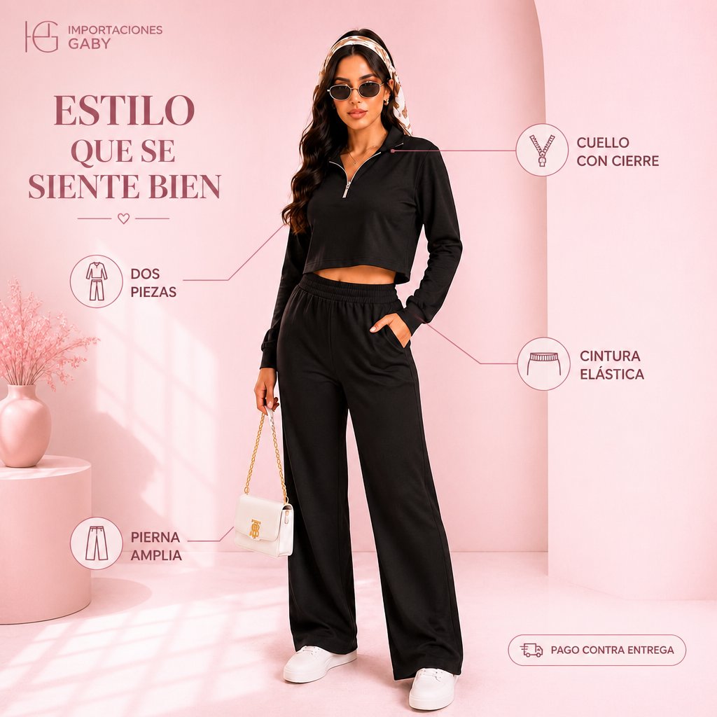 CONJUNTO CROP MANGA LARGA + PALAZZO unit