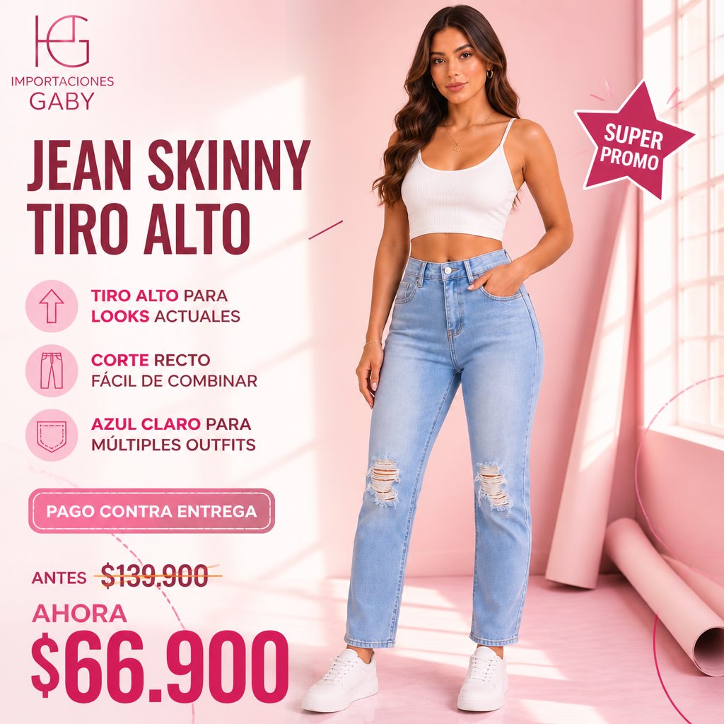 JEAN SKINNY TIRO ALTO
