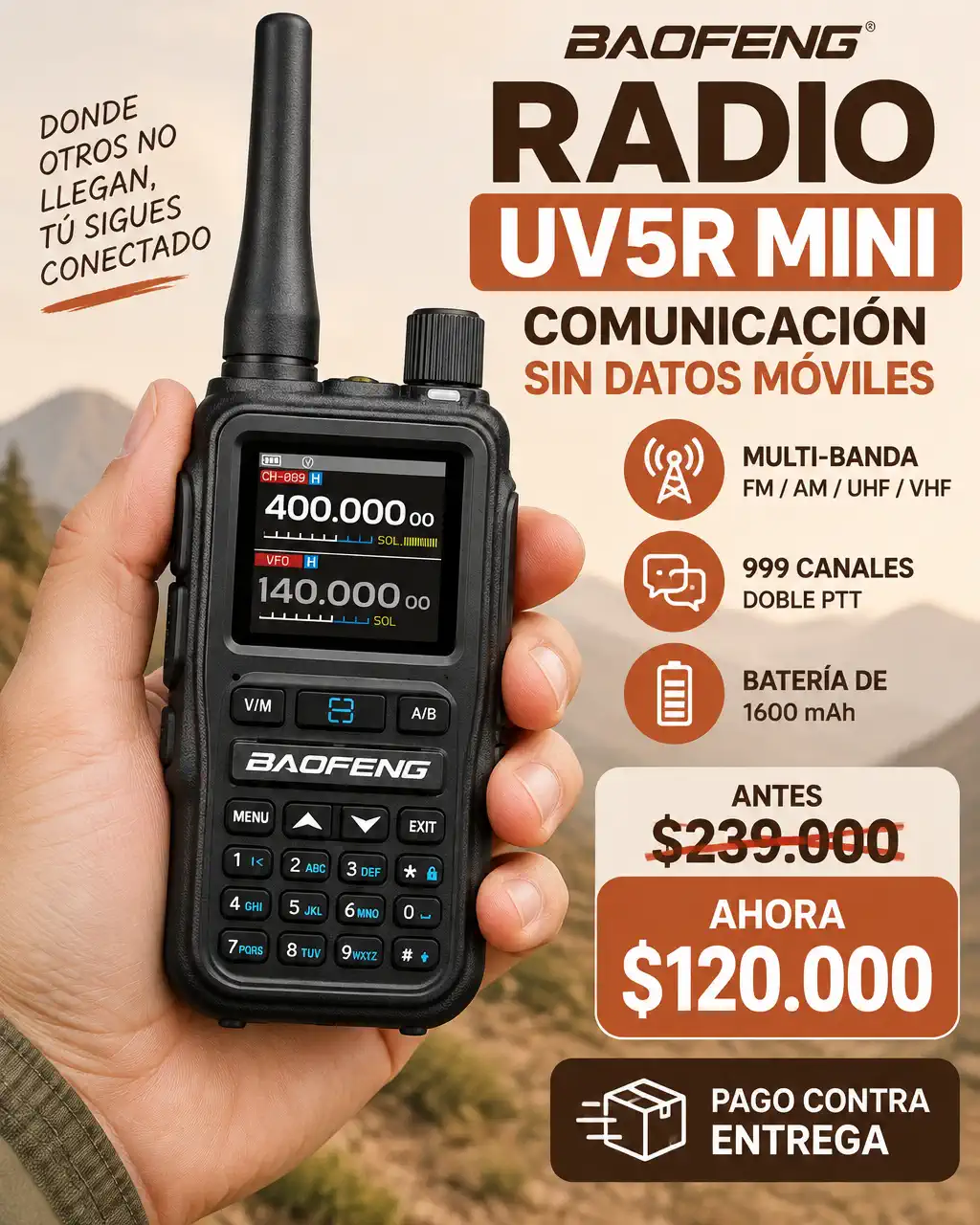 Radio Baofeng UV5R Mini 2026 dual band