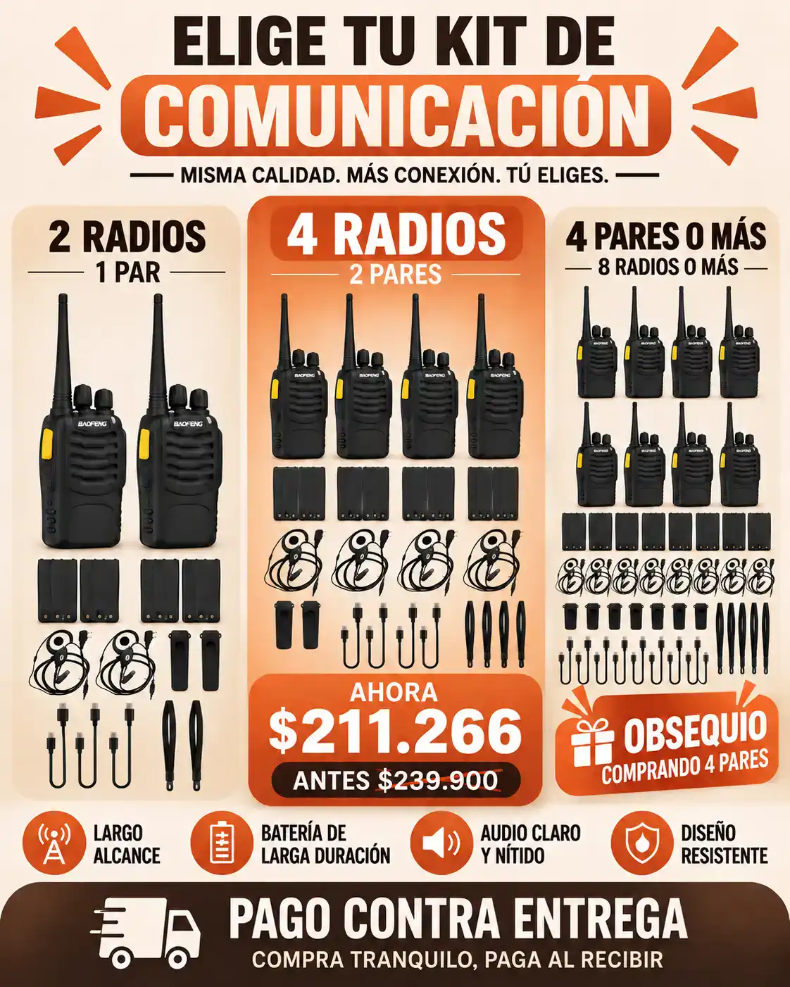 KIT RADIOS BAOFENG