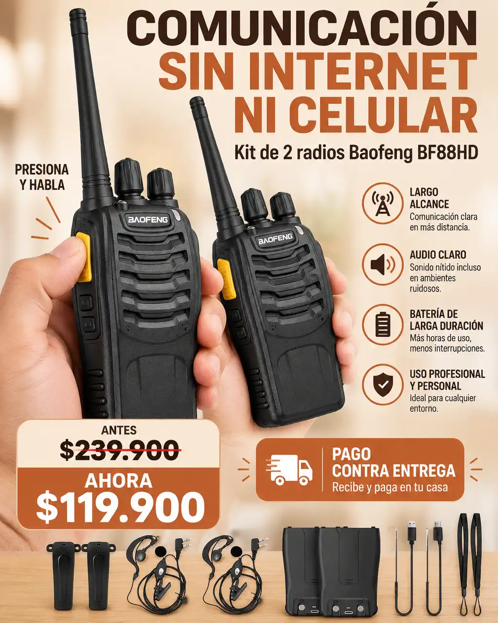 kit radios Baofeng BF88HD 2026 anticopy Usb c