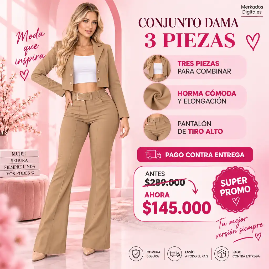 Conjunto Dama 3 Piezas  Bengalina