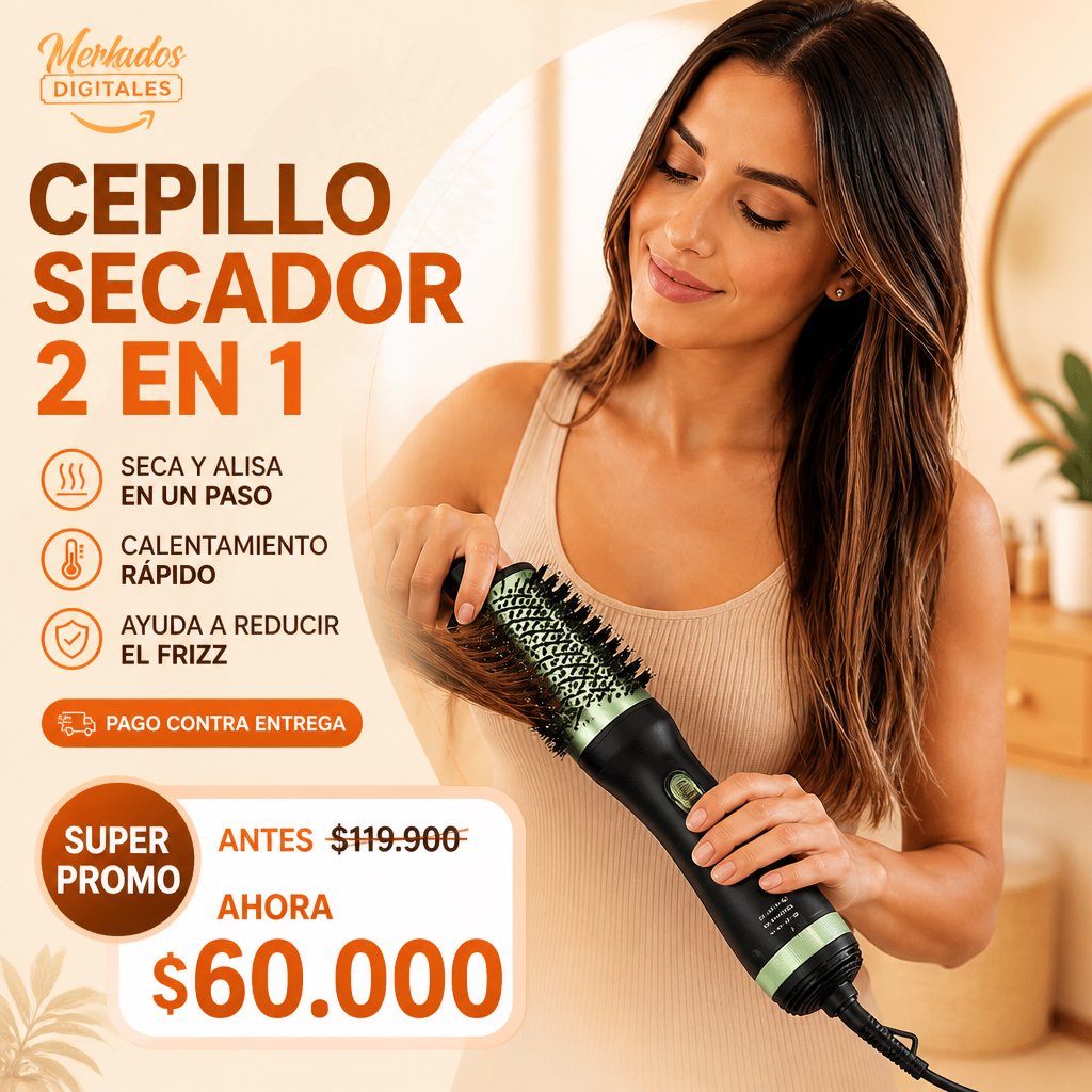 Cepillo Secador  2 e 1 Aguacate/Queratina
