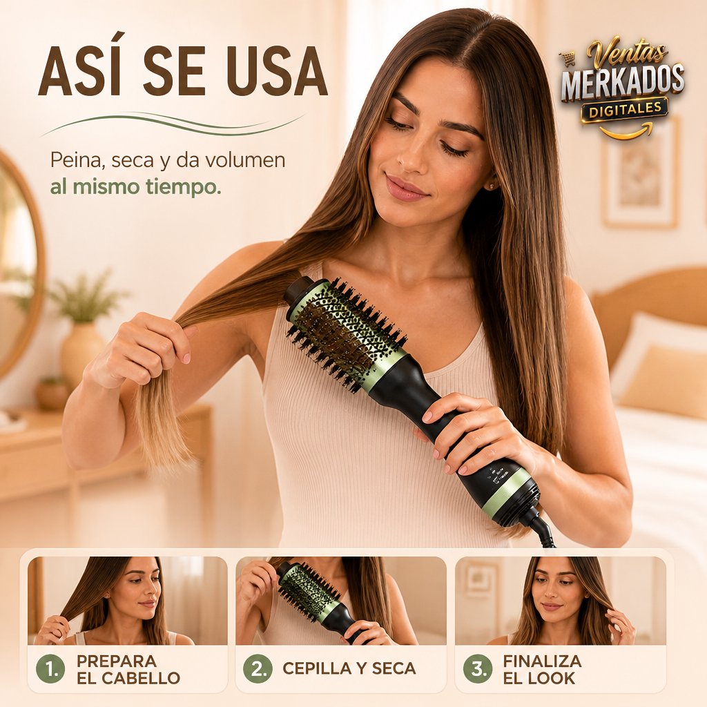 Cepillo Secador  2 e 1 Aguacate/Queratina