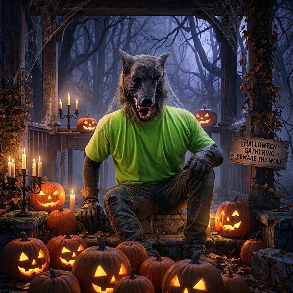 Máscara de lobo en látex para Halloween