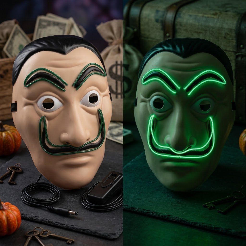 Máscara La Casa de Papel con luz