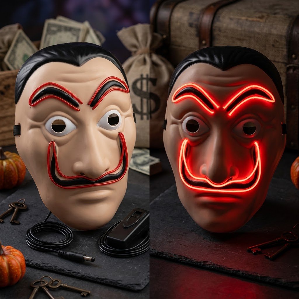 Máscara La Casa de Papel con luz